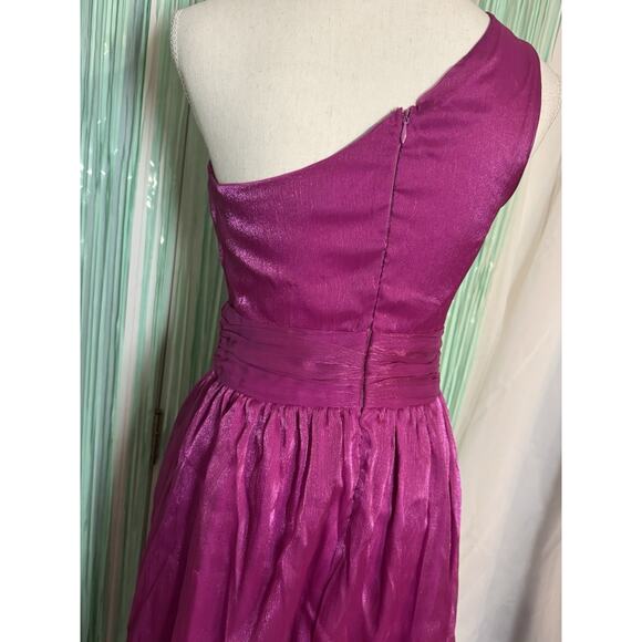 Faeriesty Fuschia One Shoulder Floor Length Gown, Prom, Wedding, Party, Size S - Picture 6 of 9